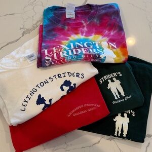 Lexington Striders Walking Club T-Shirts Bundle (5 Shirts - 3 large 2 XL)